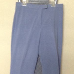 Light blue slacks.